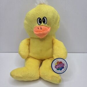 Nanco Yellow Duck Plush 9" Stuffed Animal Toy Soft Cute Adorable Fun NWT